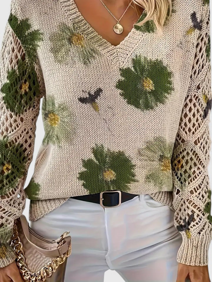 Aurélie | Pull élégant avec motif floral
