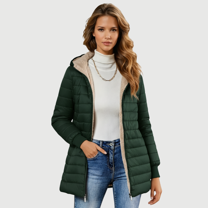 Camélia | Manteau d'Hiver Doublé en Sherpa