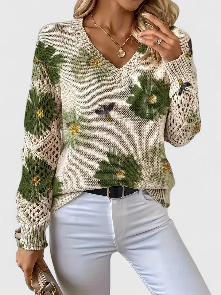 Aurélie | Pull élégant avec motif floral