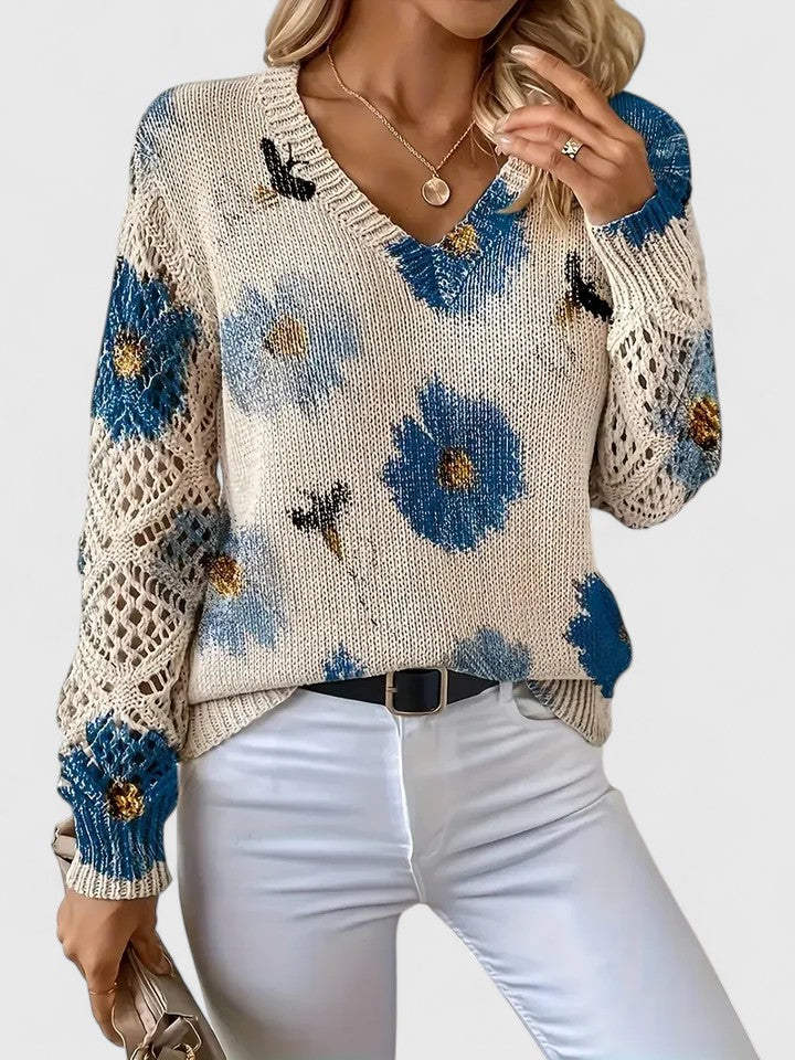 Aurélie | Pull élégant avec motif floral