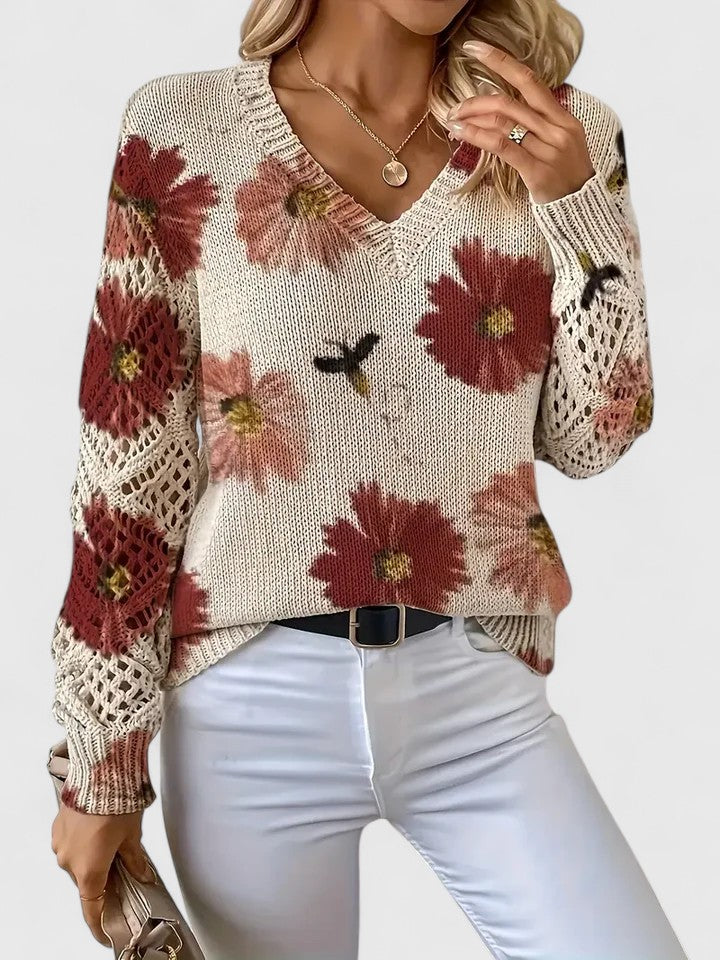 Aurélie | Pull élégant avec motif floral