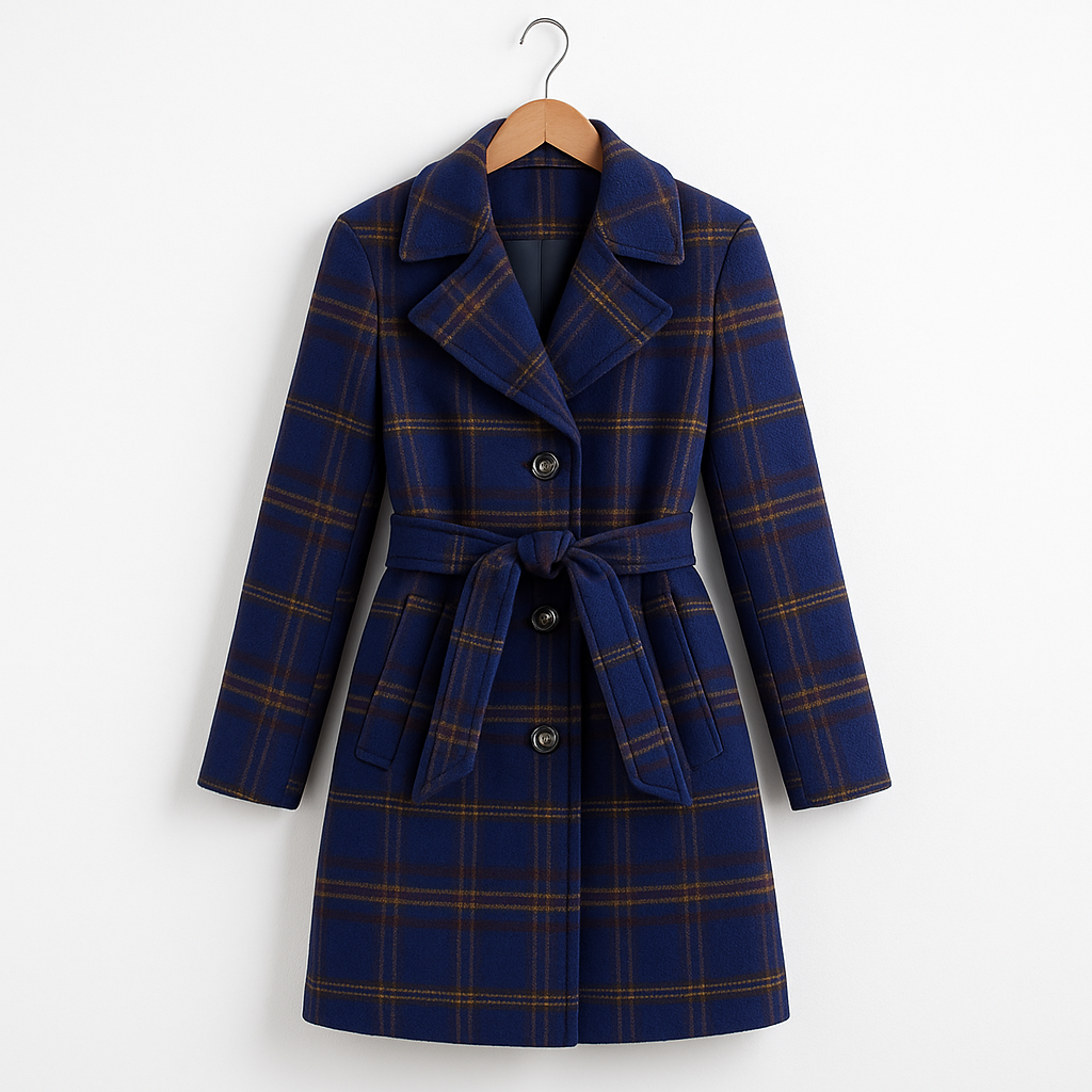Jeanne | Manteau en Laine à Carreaux Classique