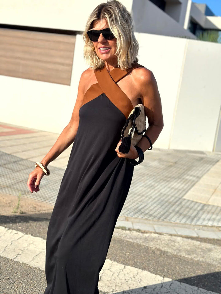 Sienna | Robe Élégante avec Dos Découvert et Col Croisé à la Mode