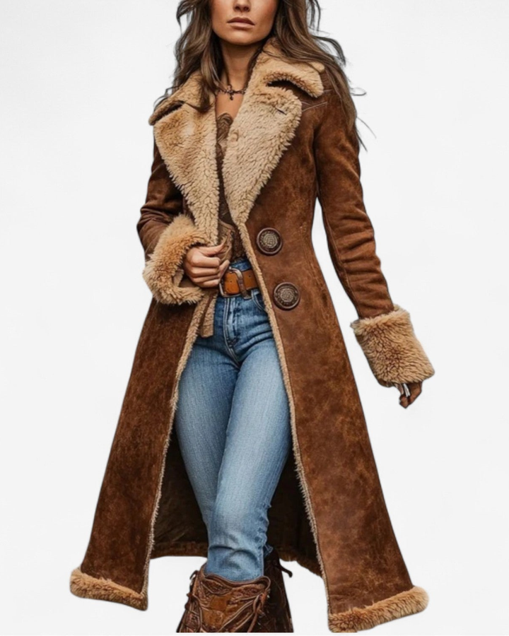 EVELINA – MANTEAU LONG SHERPA DE LUXE