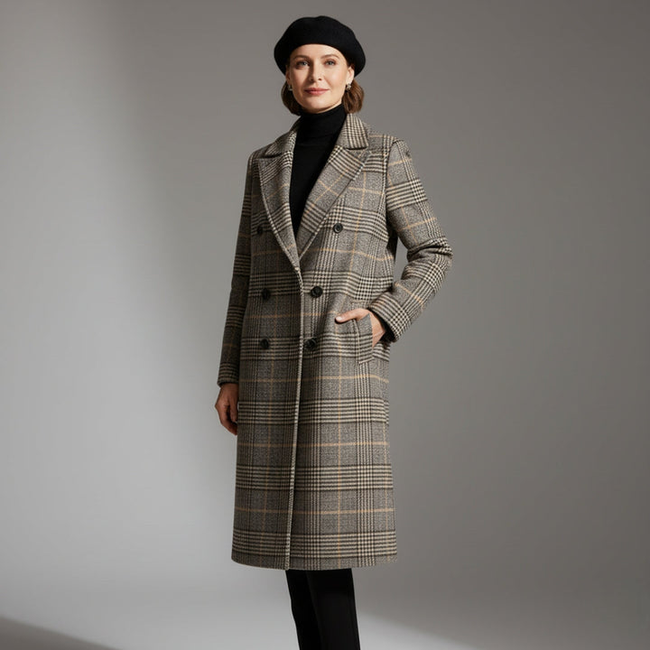 Kathleen | Manteau en Laine à Carreaux Intemporel