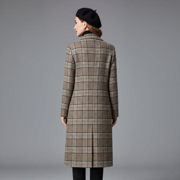 Kathleen | Manteau en Laine à Carreaux Intemporel