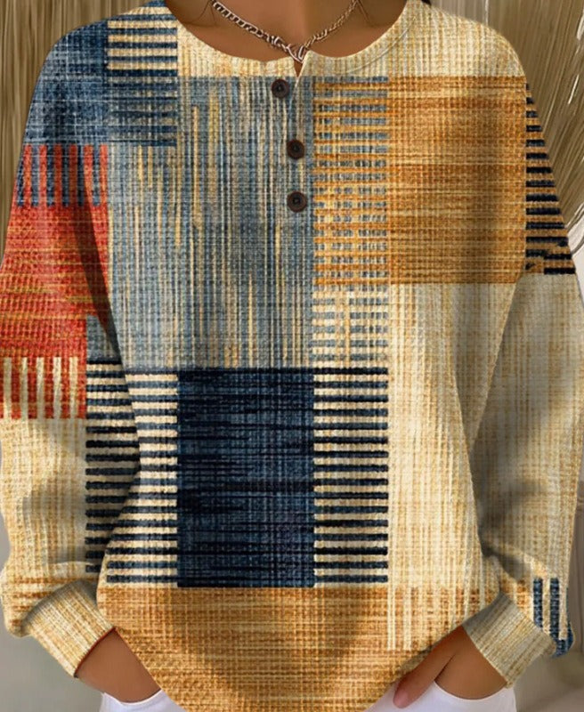 Soléane | Henley en tricot gaufré confortable