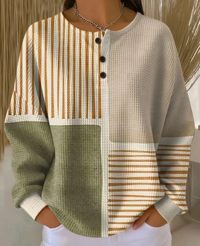 Soléane | Henley en tricot gaufré confortable