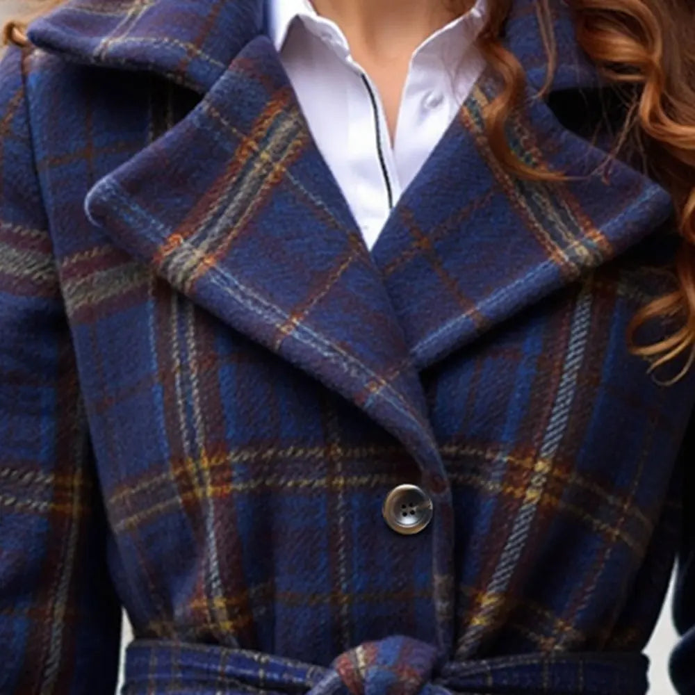 Jeanne | Manteau en Laine à Carreaux Classique