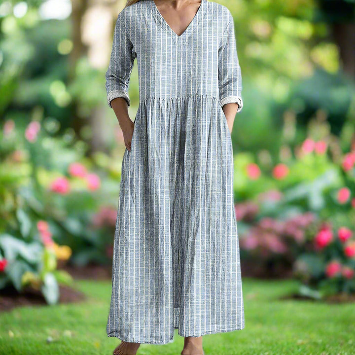Dabria - Robe Rayée Classique Décontractée